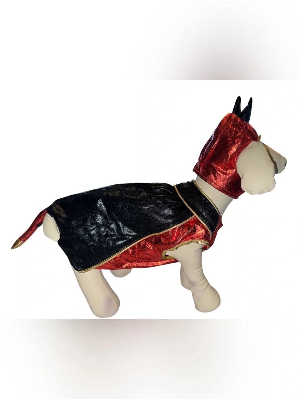 Two- Piece Metallic Red and Black Devil Dog Costume Size Small